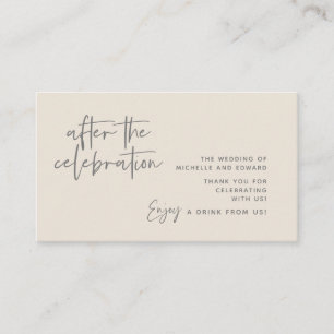 Drink Ticket, Erwachsenengetränk Nach der Feier Begleitkarte