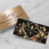 Drink Ticket Modern Gold Floral Free Drink Gutsche