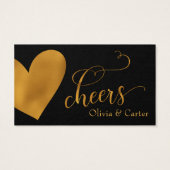 Drink Tickets, elegantes Gold Script & Herz (Rückseite)