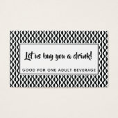 Drink Tickets für das Schwarz-Weiß-Retro-Muster (Vorderseite)