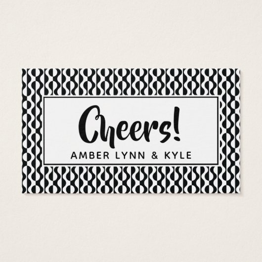 Drink Tickets für das Schwarz-Weiß-Retro-Muster (Rückseite)