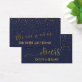 Drink Tickets, Gold Confetti am Mitternachtsblau (Schreibtisch)