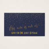 Drink Tickets, Gold Confetti am Mitternachtsblau (Vorderseite)