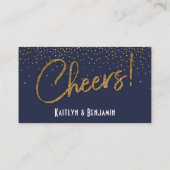 Drink Tickets, Gold Confetti am Mitternachtsblau Rabattkarte (Rückseite)