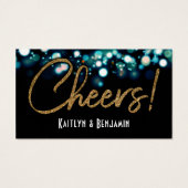 Drink Tickets, Gold Glitter on Aqua & Black Bokeh (Rückseite)