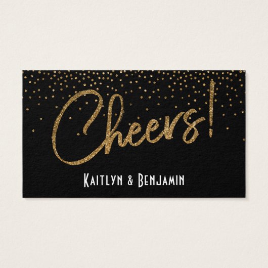 Drink Tickets, Gold Glitzer Confetti auf Black (Rückseite)