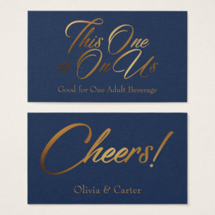 Drink Tickets, kühl, elegant Gold Script auf Marin