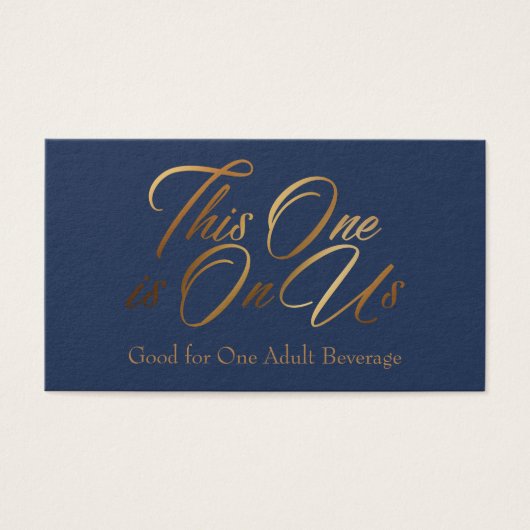 Drink Tickets, kühl, elegant Gold Script auf Marin (Vorderseite)