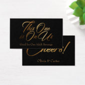 Drink Tickets, kühl, elegant Gold Script auf schwa (Schreibtisch)