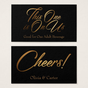Drink Tickets, kühl, elegant Gold Script auf schwa