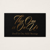 Drink Tickets, kühl, elegant Gold Script auf schwa (Vorderseite)