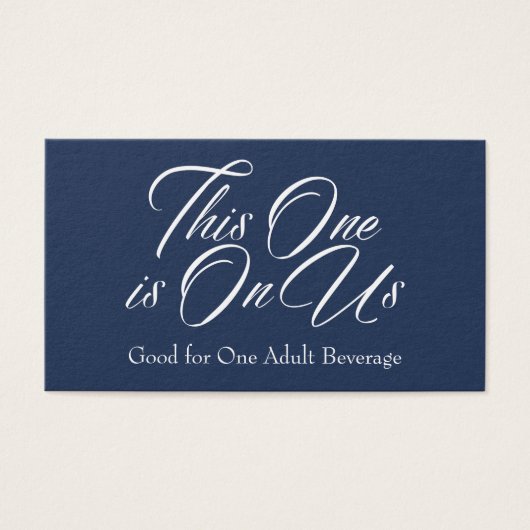 Drink Tickets, kühl, elegant weißes Skript auf Mar (Vorderseite)