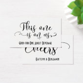 Drink Tickets mit schwarzer Typografie und bearbei (Schreibtisch)