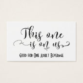 Drink Tickets mit schwarzer Typografie und bearbei (Vorderseite)