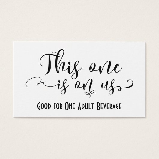 Drink Tickets mit schwarzer Typografie und bearbei (Vorderseite)