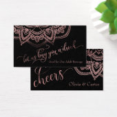 Drink Tickets, Rose Gold Mandala auf Black (Schreibtisch)