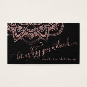 Drink Tickets, Rose Gold Mandala auf Black (Vorderseite)