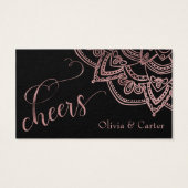 Drink Tickets, Rose Gold Mandala auf Black (Rückseite)