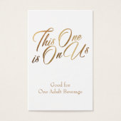 Drink Tickets, schlank, elegantes Gold-Script auf  (Vorderseite)