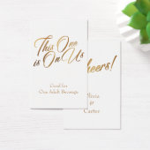 Drink Tickets, schlank, elegantes Gold-Script auf  (Schreibtisch)