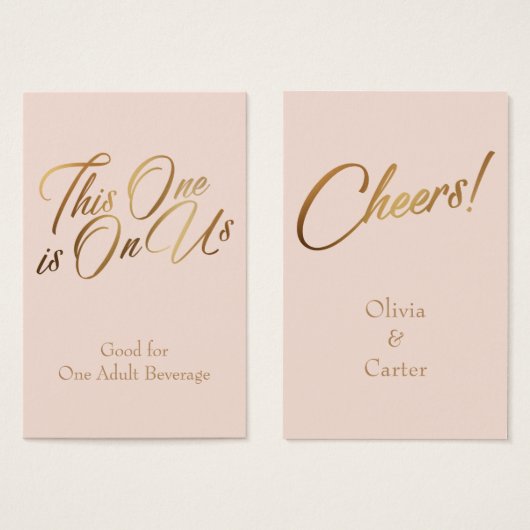 Drink Tickets, schlank, elegantes Gold-Script auf (Vorne & Hinten)