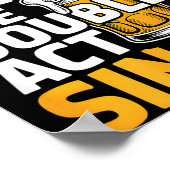 Drink Triple See Double Act Single - Funny Drinkin Poster (Ecke)