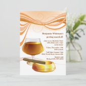 Drink und ein Cigar Bachelor Party Einladung (Stehend Vorderseite)