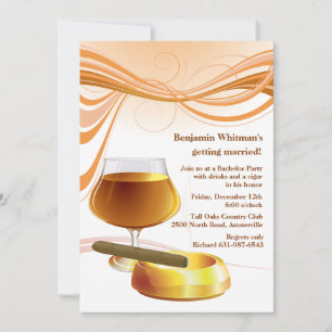 Drink und ein Cigar Bachelor Party Einladung