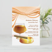 Drink und eine Zigarreneinladung Einladung (Stehend Vorderseite)