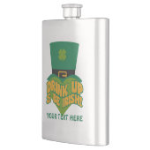 "Drink up & Be Irish!", benutzerdefinierte Flasche Flachmann (Links)