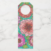 "Drink Up!" Floral Wine Gift Tag Flaschenanhänger (Rückseite)