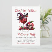 Drink up Hexen Cocktails Erwachsene Halloween-Part Einladung (Stehend Vorderseite)