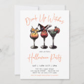 Drink up Hexen Cocktails Erwachsene Halloween-Part Einladung (Vorderseite)