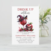 Drink up Hexen Cocktails Junggeselinnen-Abschied Einladung (Stehend Vorderseite)