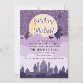 Drink Up Hexen Mond Halloween Cocktail Party Einladung (Vorderseite)