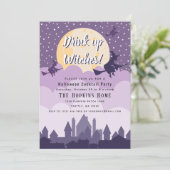 Drink Up Hexen Mond Halloween Cocktail Party Einladung (Stehend Vorderseite)