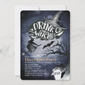 Drink up Hexen Night Sky Halloween-Party Einladung (Vorderseite)