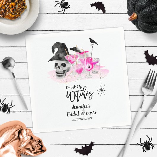 Drink Up Whitches Halloween Brautparty Napkins Serviette