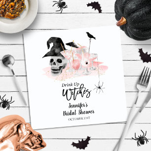 Drink up Whitches Pink Cocktail Brautparty Serviette