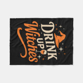 Drink Up Witches Wine Gl Halloween Bachelorette Dr Fleecedecke (Vorderseite (Horizontal))