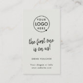 Drink Voucher Corporate Event Gray Logo Card Visitenkarte (Rückseite)