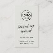 Drink Voucher Corporate Event Gray Logo Card Visitenkarte (Vorderseite)