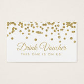 Drink Voucher Gold Imitate Glitzer Confetti White (Vorderseite)
