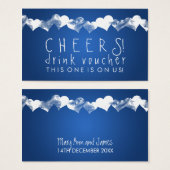 Drink Voucher Grunge Hearts Blue (Vorne & Hinten)