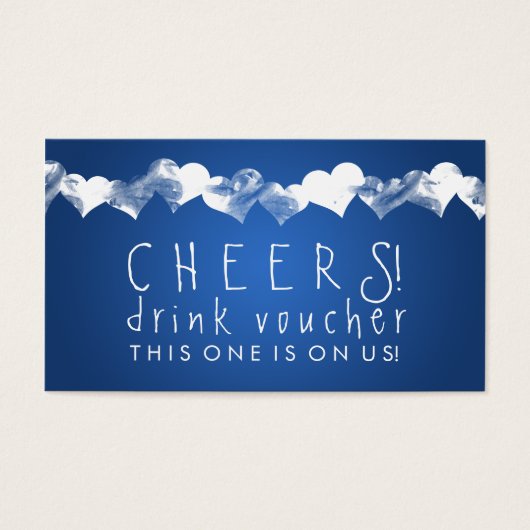 Drink Voucher Grunge Hearts Blue (Vorderseite)