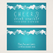Drink Voucher Grunge Herz Türkis (Vorne & Hinten)