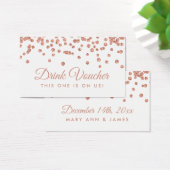 Drink Voucher Rose Gold Imitate Glitzer Confetti (Schreibtisch)