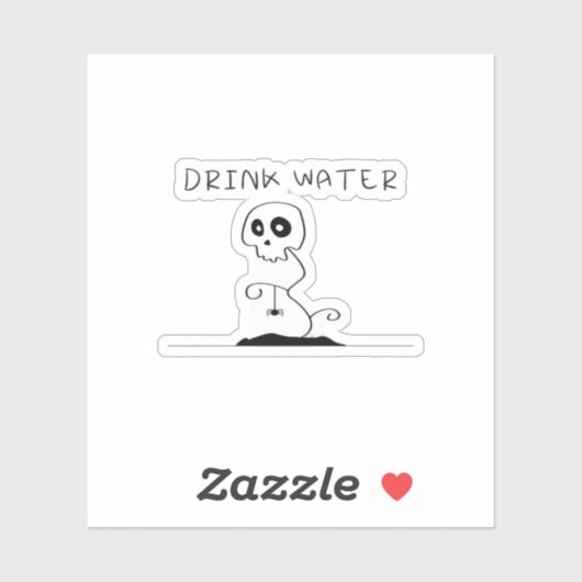 Drink Water - Eat Drink And Be Scary Retro Classic Aufkleber (Blatt)