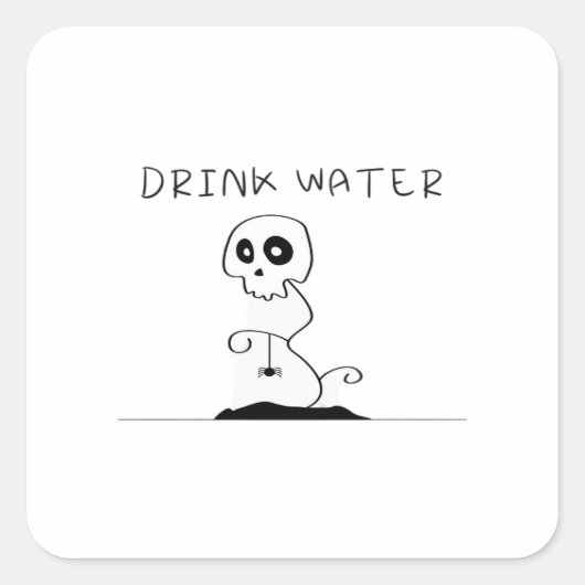 Drink Water - Eat Drink And Be Scary Retro Classic Quadratischer Aufkleber (Vorderseite)