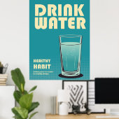 Drink Water Slogan Bauhaus Pop Kunst Design Poster (Heimbüro)